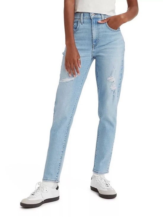 Levi's Denim - Levi’s Silver Tab Light Wash Distressed High Rise Mom Jean Stretch Denim Size 29